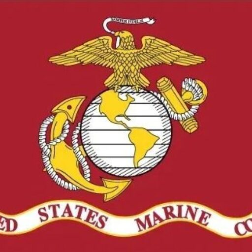 United Stated Marine Corps Flag in Red Background